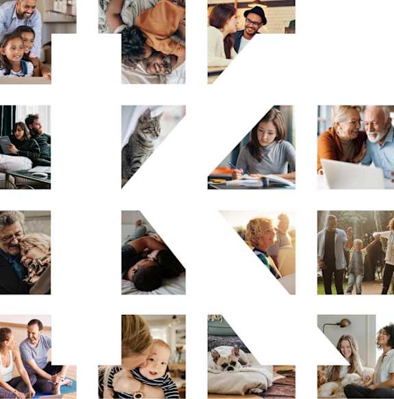 A collage of various people in different settings, including families and individuals.