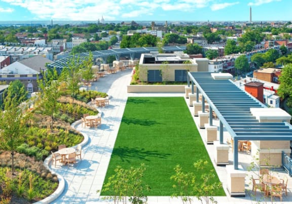 Rooftop terrace with grills at Park Place at Petworth, Washington, DC 20011