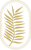 a golden leaf in a black square with a gold border