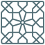 a blue geometric pattern with a black background