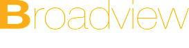 The image is of a logo for Broadview Apartments.