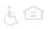 A graphic with a wheelchair and a house symbolizing equal housing opportunity.