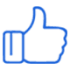 a blue square isolated on a white
