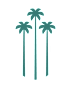 Three palm trees are depicted in a stylized image.