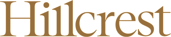 The image shows the word "Hillcrest" in a large, bold, serif font.