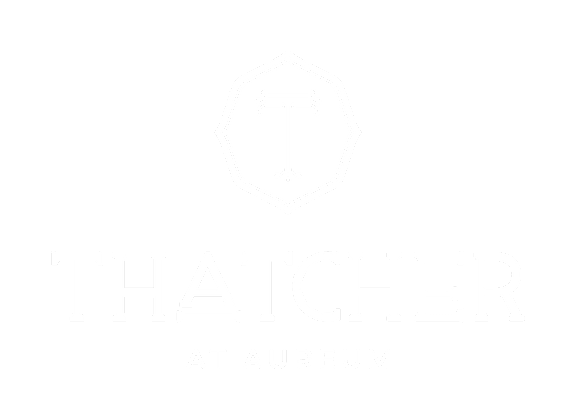 A logo with a monogram and the words "Thatcher at Aureum" in white on a green background.