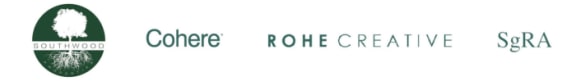 a dog is standing in the middle of a logo
