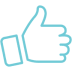 an outline of a thumbs up gesture on a black