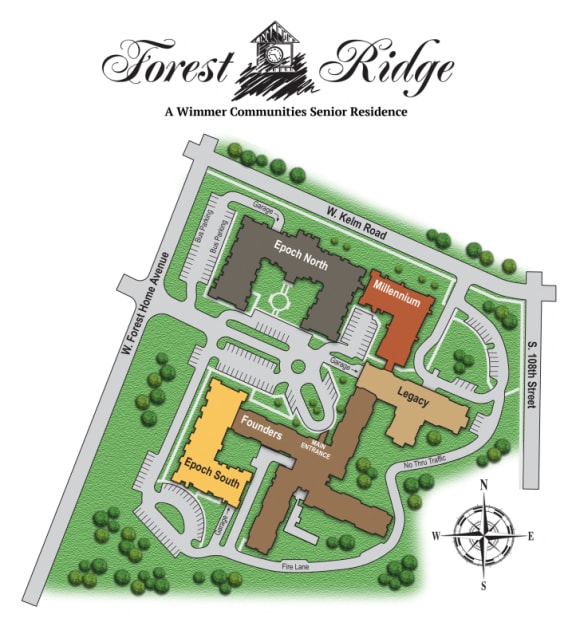 a map of the forest ridge site plan