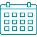 A calendar icon with a blue outline.