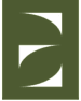 A white letter E on a green background.