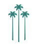 Three palm trees are depicted in a stylized image.