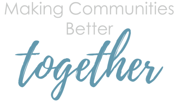 making communities better together text on a green background