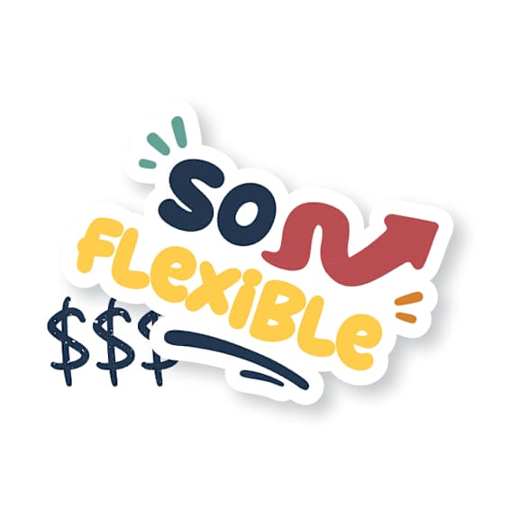 A sticker with the words "Flexible" and "Son" written on it.