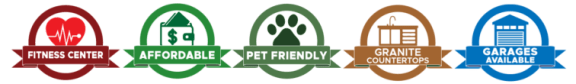 a group of logos with the words fairtrade, affordable, pet friendly, creative commons,