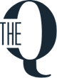 A dark blue logo with the text "THE Q" in white.