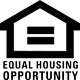A black and white image of a house with the words "Equal Housing Opportunity" written below it.
