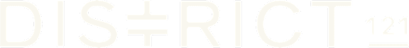 A black and white image with the word "DISTRICT" and the number 121.