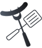 A black and white image of a spatula.
