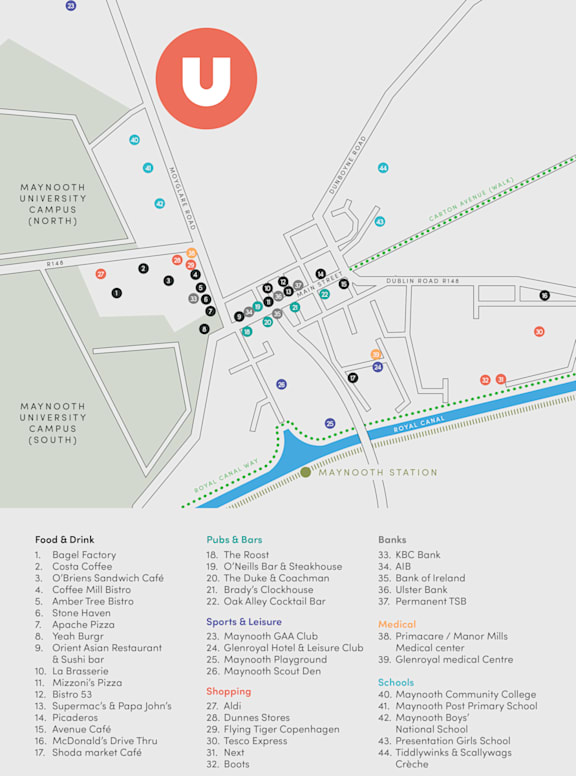 a map of the airport with a sign on it