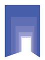 A blue graphic with a white rectangle in the middle.