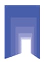 A blue square with a white rectangle in the middle.
