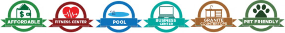 a vector illustration of five different logos with different signs