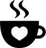 a cup of coffee with a heart on it