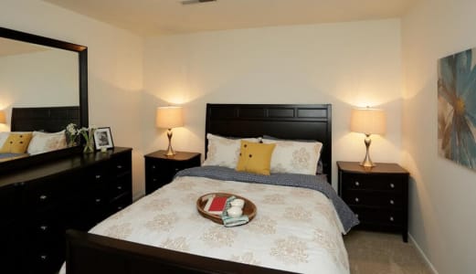 bedroom at crown colony apartments in topeka