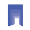 A blue graphic with a white rectangle in the middle.