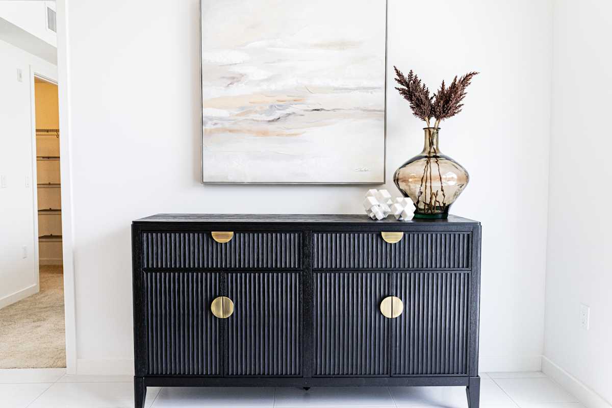 Decor detail in furnished apartment