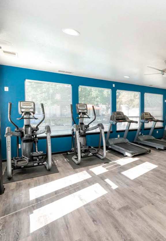 modern gym at Somerfield at Lakeside Apartments Elk Grove, CA