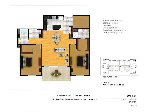 A floor plan of a house with a kitchen, living room, and two bedrooms.