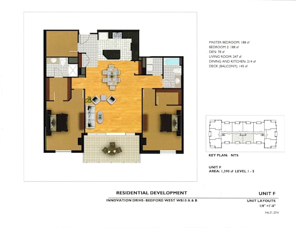 A floor plan of a house with a living room, kitchen, and two bedrooms.