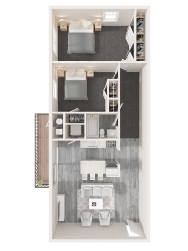 Floor Plan  2 Bedroom/1Bath Apartment (Left side)
