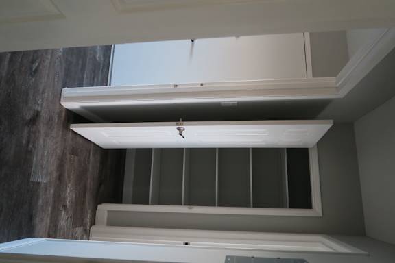 the shelf is installed and ready to be installed in the closet