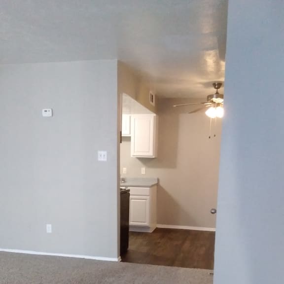 the view of the living room from the loft