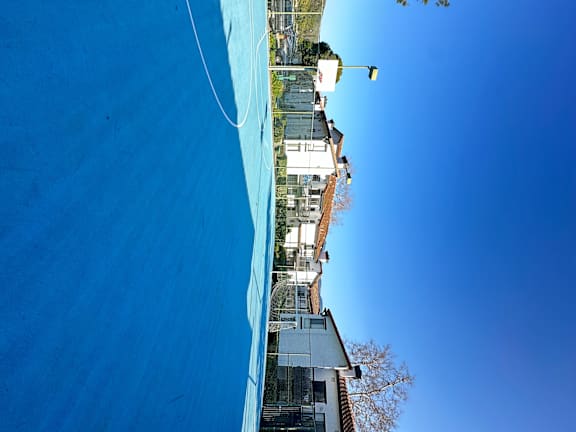 a view of a soccer net and basketball hoop at The Bryant Apartments at Yorba Linda, Yorba Linda, CA 92887