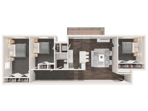 3 Bed/1 Bath Apartment