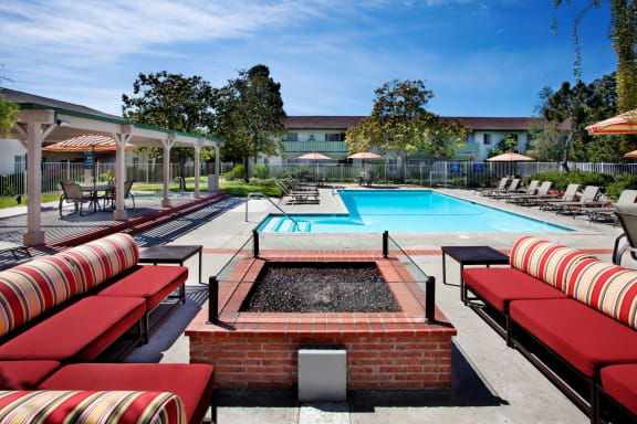 fire_pit_pool_area at Pacific Oaks, Goleta, 93117