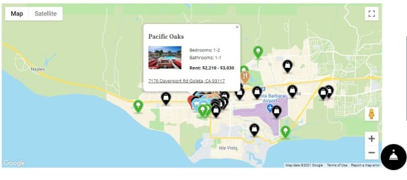 Map at Pacific Oaks, Goleta, California