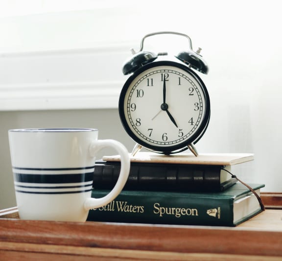 alarm_clock_books at Hancock Terrace Apartments, California