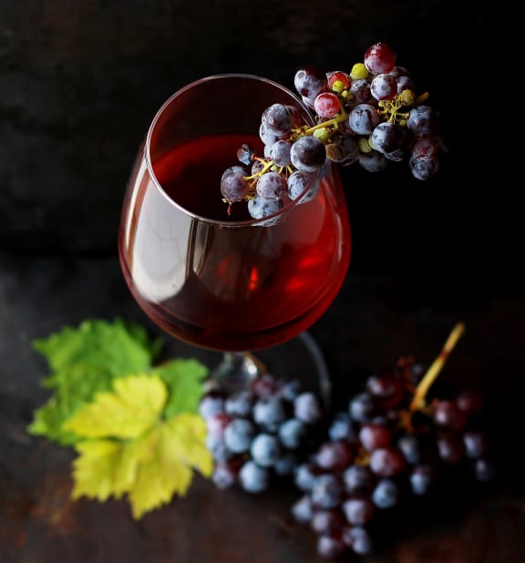wine with grapes at Hancock Terrace Apartments, Santa Maria, CA