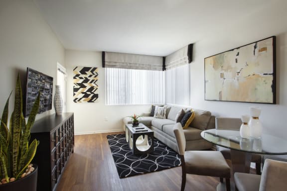 Clean Living Room at Hancock Terrace Apartments, Santa Maria, CA