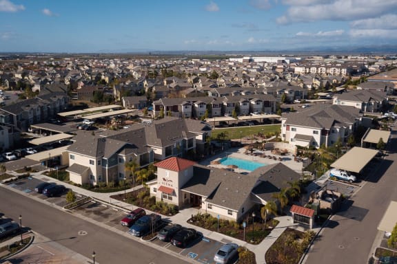 community_aerial_view at Siena Apartments, California, 93458