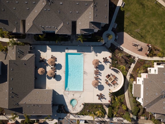 pool_area_aerial_view at Siena Apartments, California, 93458