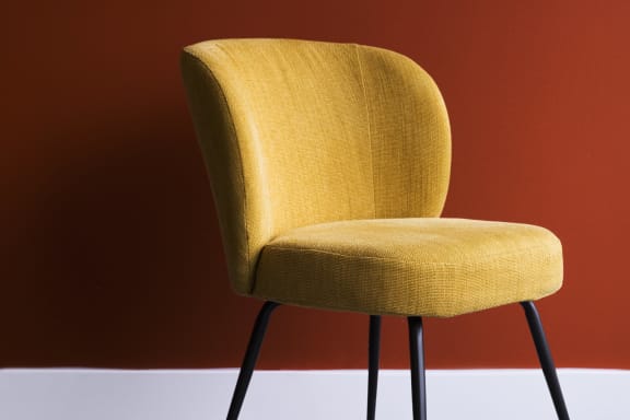 Lounge Yellow Accent Chair at Enclave Apartments, Amarillo, Texas