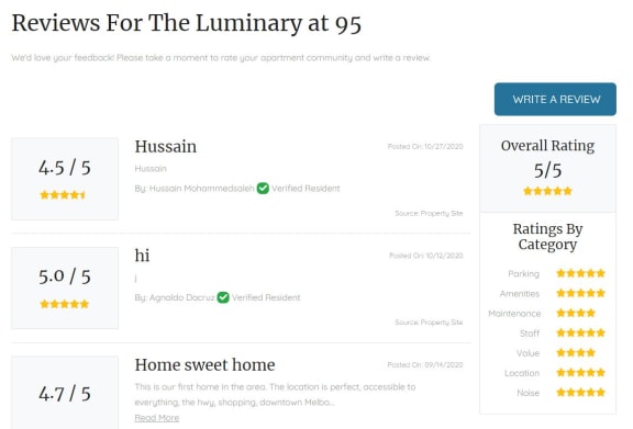 review at The Luminary at 95, West Melbourne, FL