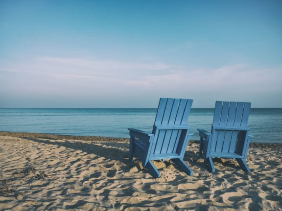 beach_two_blue_lounges at Sumida Gardens Apartments, Santa Barbara, 93111