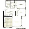 Floor Plan 2 Bedroom 2 Bath - 60% AMI